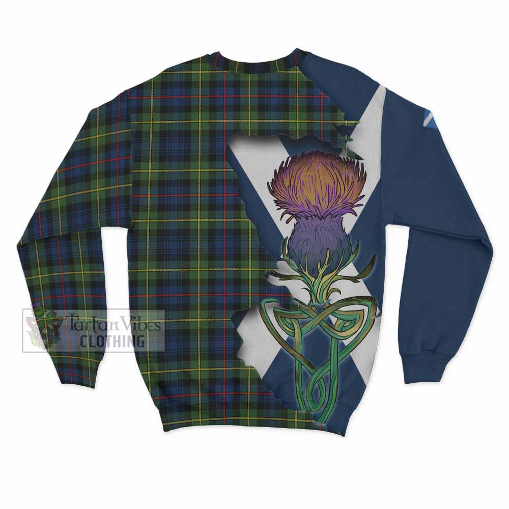 Tartan Vibes Clothing Baillie (Bailey) Tartan Family Crest Sweatshirt Scottish Thistle Celtic Inspired