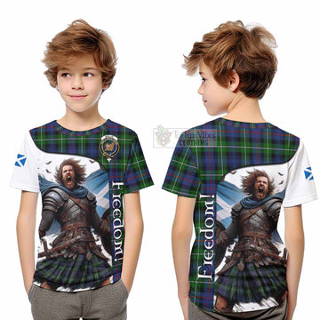 Baillie (Bailey) Crest Tartan Kid T-Shirt Inspired by the Freedom of Scottish Warrior - Tartan Vibes Clothing