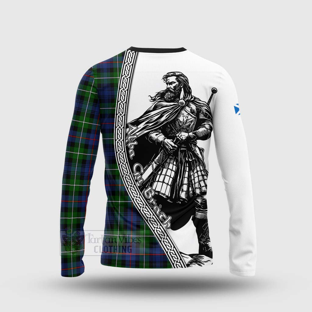Baillie (Bailey) Tartan Clan Crest Long Sleeve T-Shirt with Highlander Warrior Celtic Style - Tartan Vibes Clothing