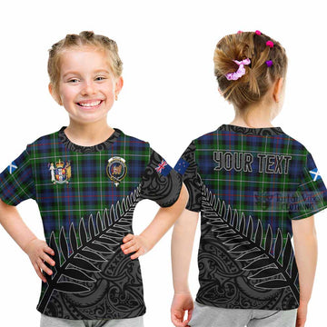 Baillie (Bailey) Crest Tartan Kid T-Shirt with New Zealand Silver Fern Half Style - Tartan Vibes Clothing