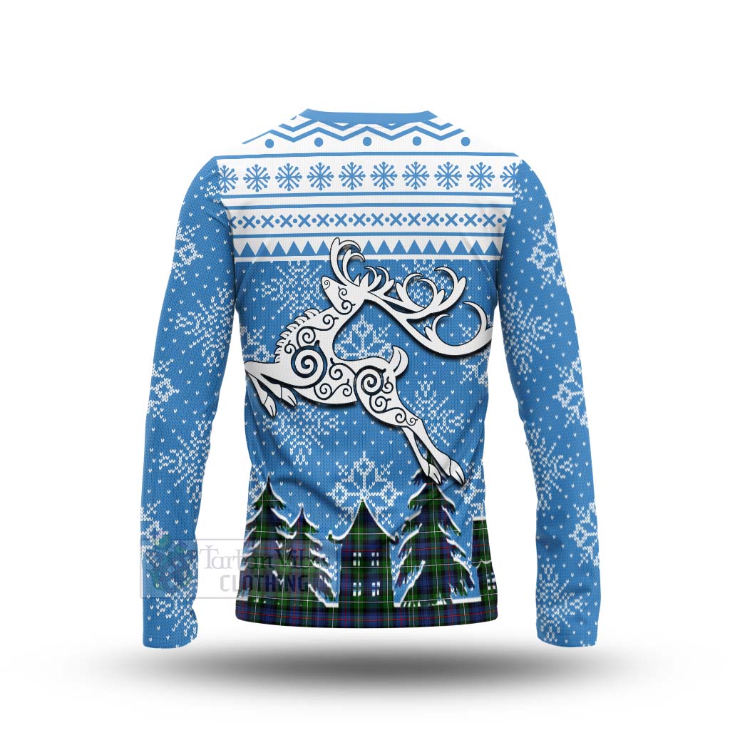 Baillie (Bailey) Clan Christmas Long Sleeve T-Shirt Celtic Reindeer Style - Tartan Vibes Clothing