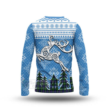 Baillie (Bailey) Clan Christmas Long Sleeve T-Shirt Celtic Reindeer Style - Tartan Vibes Clothing