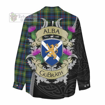 Baillie (Bailey) Tartan Family Crest Women's Casual Shirt Lion Rampant Royal Thistle Shield Celtic Inspired - Tartan Vibes Clothing