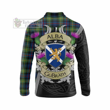 Baillie (Bailey) Tartan Family Crest Long Sleeve Polo Shirt Lion Rampant Royal Thistle Shield Celtic Inspired - Tartan Vibes Clothing