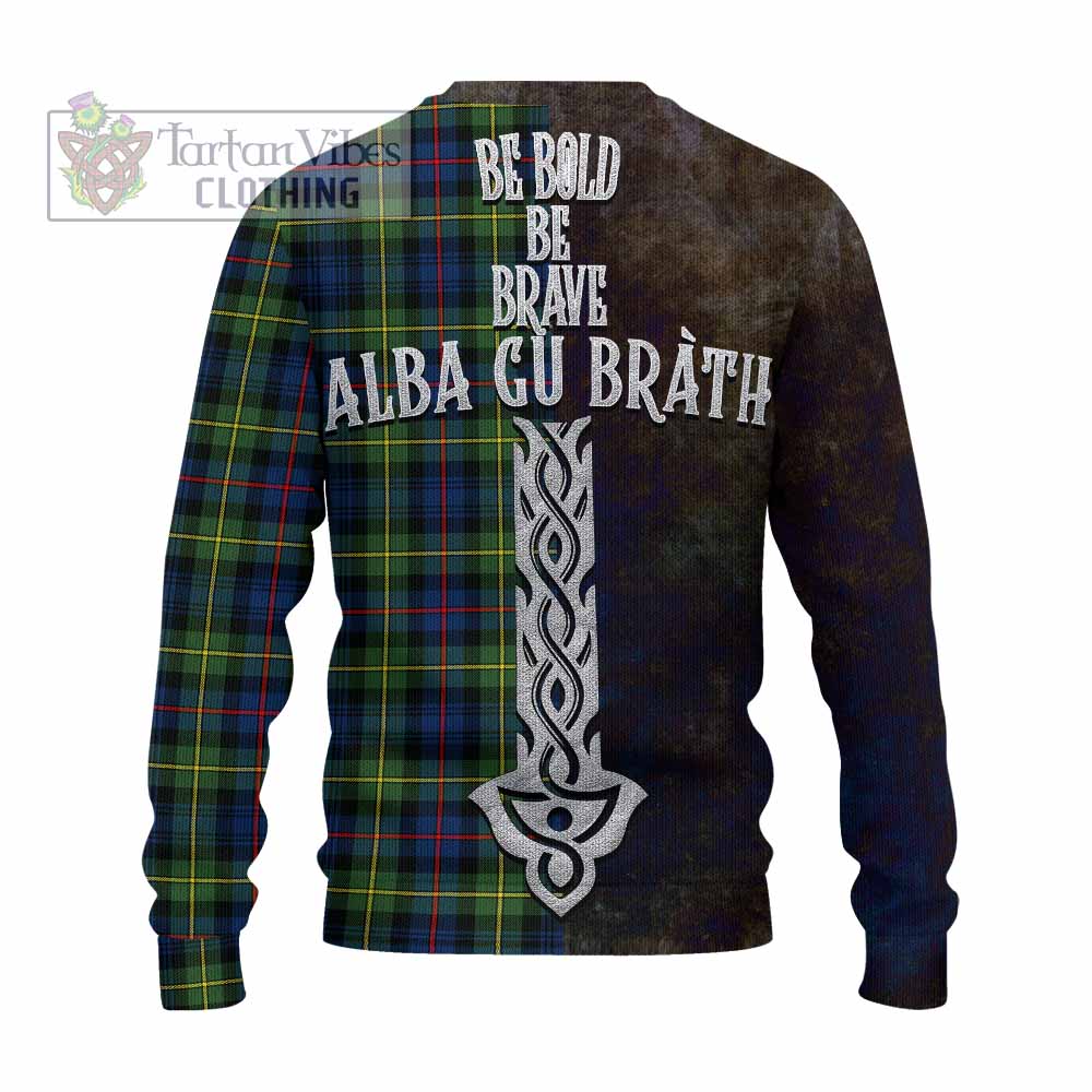 Baillie (Bailey) Tartan Family Crest Knitted Sweater Alba Gu Brath Be Brave Lion Ancient Style - Tartan Vibes Clothing