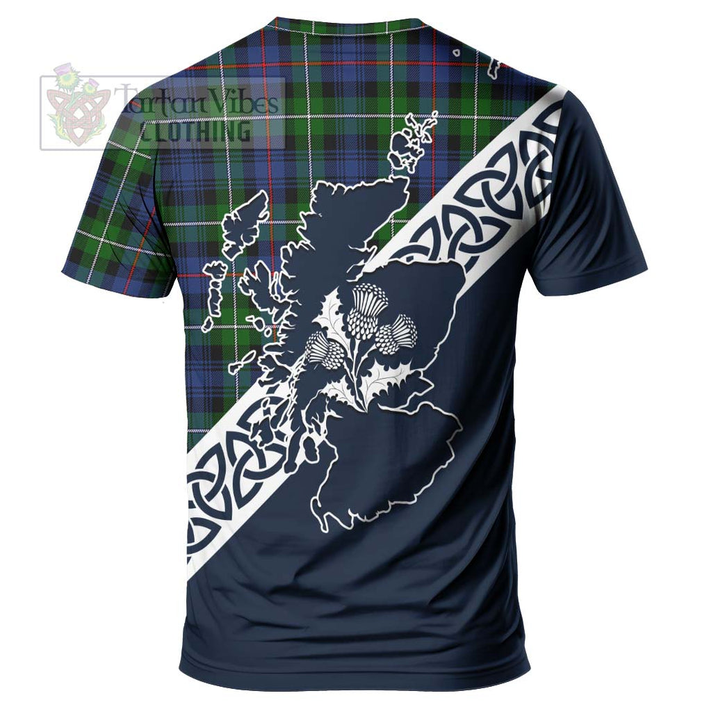 Baillie (Bailey) Tartan T-Shirt Featuring Thistle and Scotland Map - Tartanvibesclothing Store