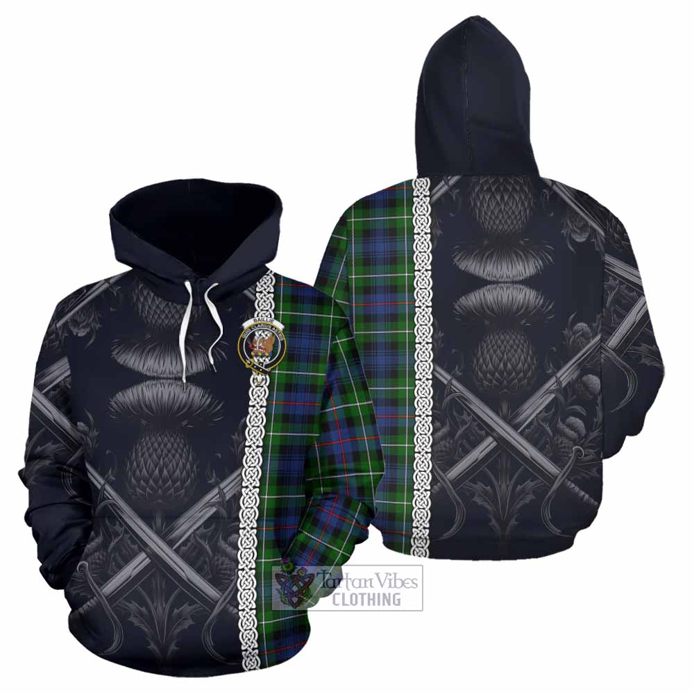 Baillie (Bailey) Tartan Hoodie with Family Crest Cross Sword Thistle Celtic Vibes - Tartan Vibes Clothing