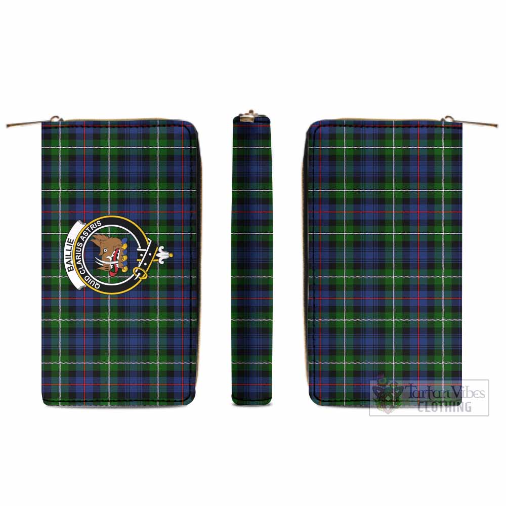 Tartan Vibes Clothing Baillie (Bailey) Tartan Women's Leather Wallet with Family Crest