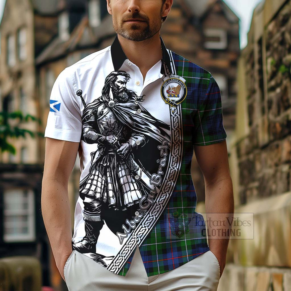Baillie (Bailey) Tartan Clan Crest Hawaiian Shirt with Highlander Warrior Celtic Style - Tartan Vibes Clothing
