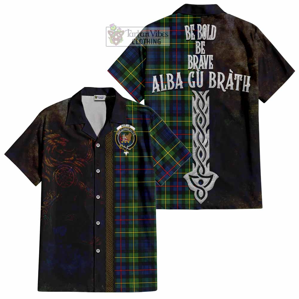 Baillie (Bailey) Tartan Family Crest Hawaiian Shirt Alba Gu Brath Be Brave Lion Ancient Style - Tartan Vibes Clothing
