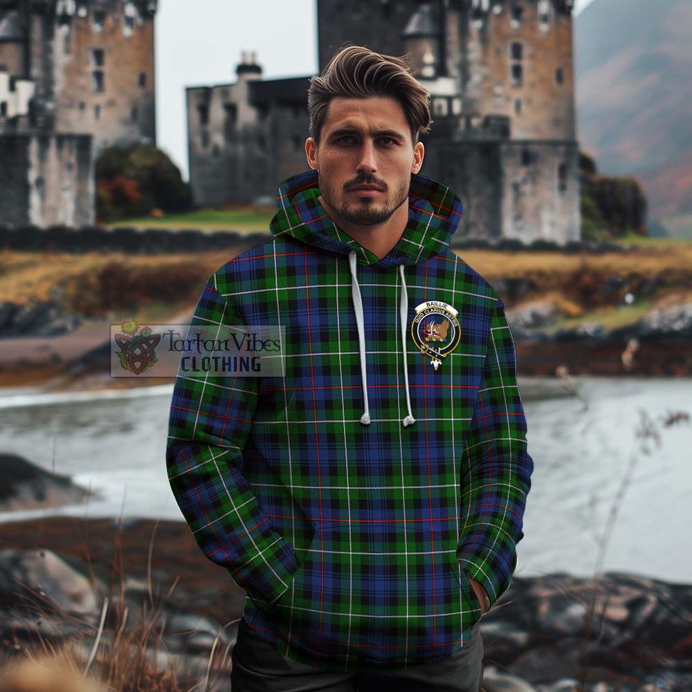 Baillie (Bailey) Tartan Cotton Hoodie with Family Crest Celtic Skull Style - Tartan Vibes Clothing