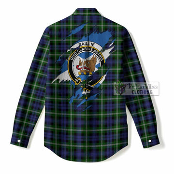 Baillie (Bailey) Clan Crest In Me Tartan Women Casual Shirt Scotland Flag Style