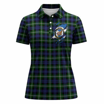 Baillie (Bailey) Clan Crest In Me Tartan Women Polo Shirt Scotland Flag Style
