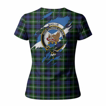 Baillie (Bailey) Clan Crest In Me Tartan Women T shirt Scotland Flag Style