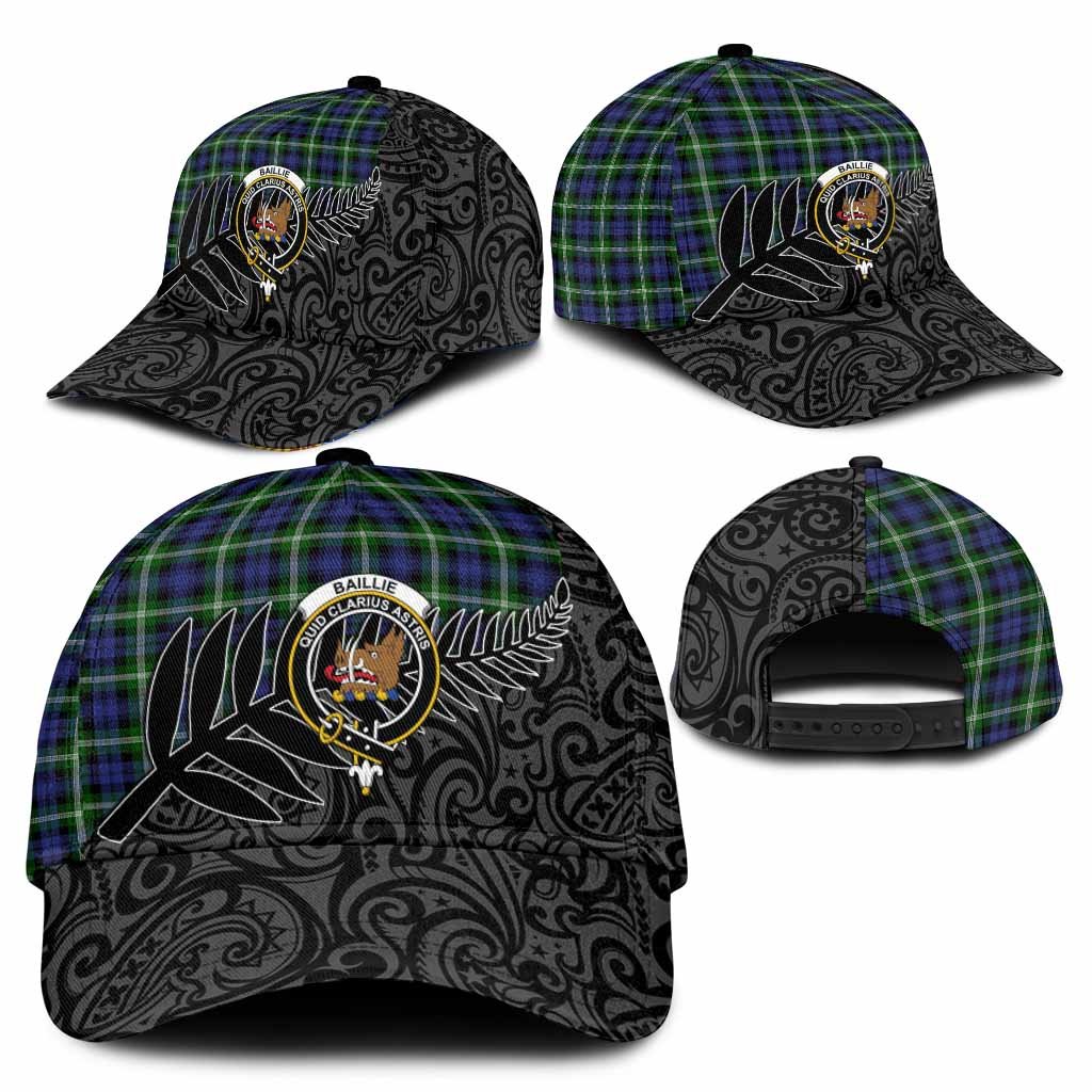 Baillie (Bailey) Crest Tartan Classic Cap with New Zealand Silver Fern Half Style