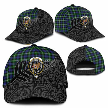 Baillie (Bailey) Crest Tartan Classic Cap with New Zealand Silver Fern Half Style