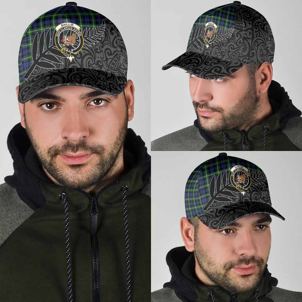 Baillie (Bailey) Crest Tartan Classic Cap with New Zealand Silver Fern Half Style