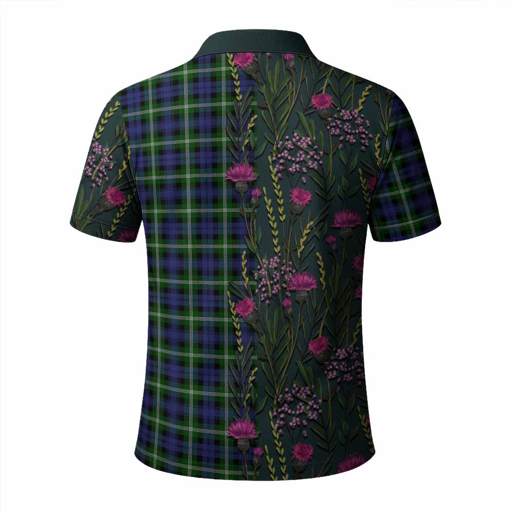 Baillie (Bailey) Family Crest Tartan Polo Shirt Scottish Thistle Flower Pattern Half Style - Tartan Vibes Clothing