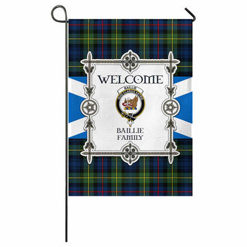 Baillie (Bailey) Family Crest Tartan Welcome Garden Flag Saltire Harmony Style - Tartan Vibes Clothing
