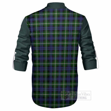 Baillie (Bailey) Tartan Accent Ghillie Shirt with Family Crest