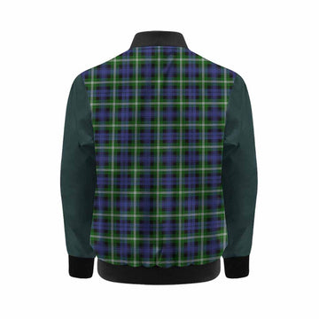 Baillie (Bailey) Tartan Accent Kid Bomber Jacket with Family Crest