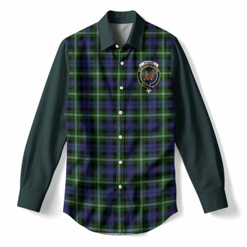 Baillie (Bailey) Tartan Accent Women Casual Shirt with Family Crest