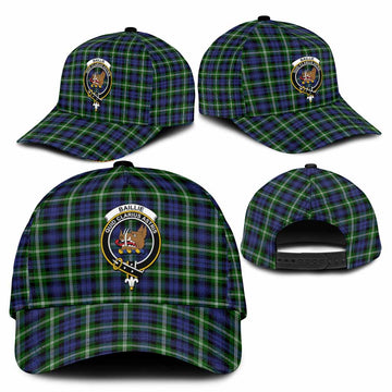 Baillie (Bailey) Tartan Classic Cap with Family Crest