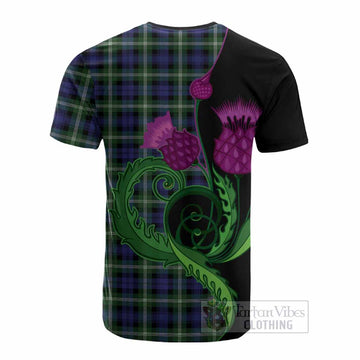 Baillie (Bailey) Tartan Cotton T-shirt Traditional Scottish Thistle