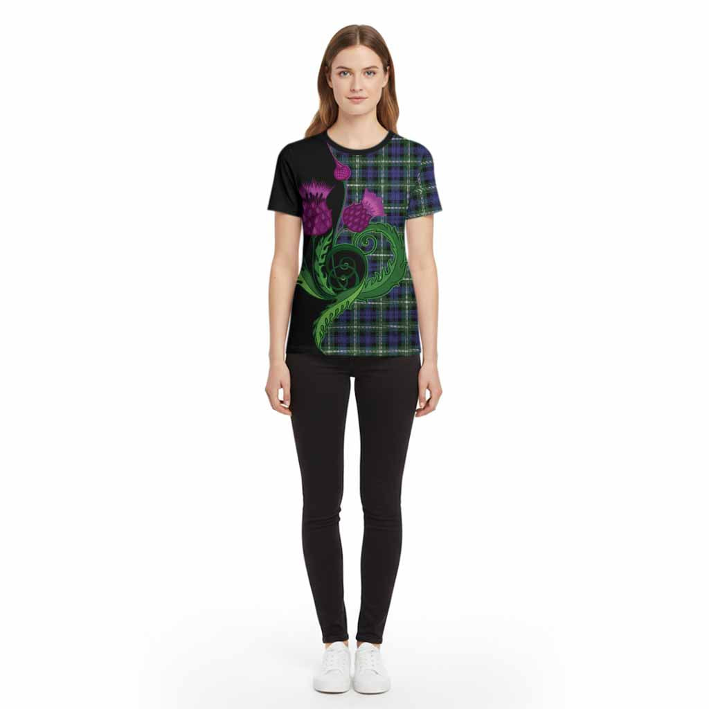 Baillie (Bailey) Tartan Cotton T-shirt Traditional Scottish Thistle
