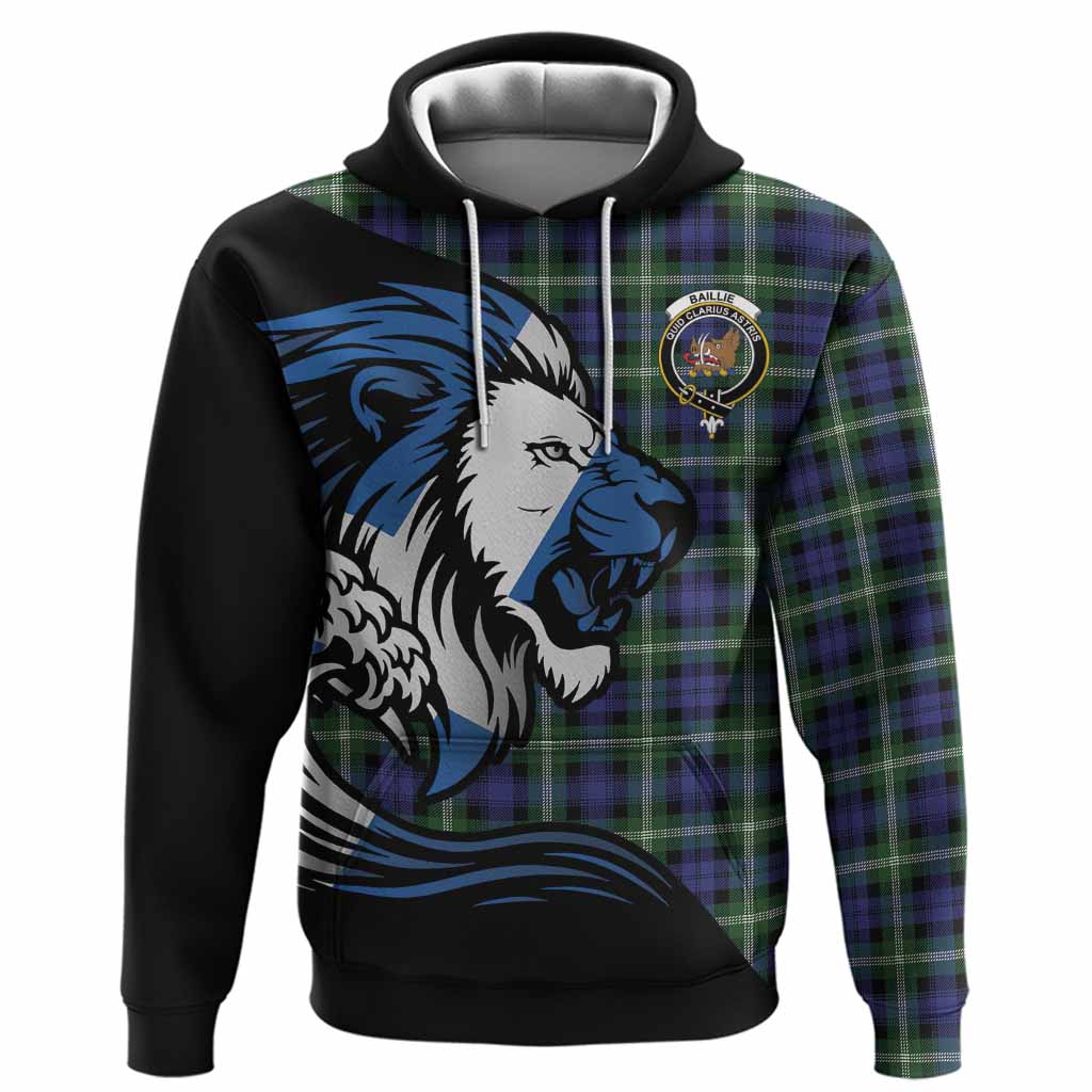 Baillie (Bailey) Tartan Crest Hoodie Scottish Golden Lions Wave Flow