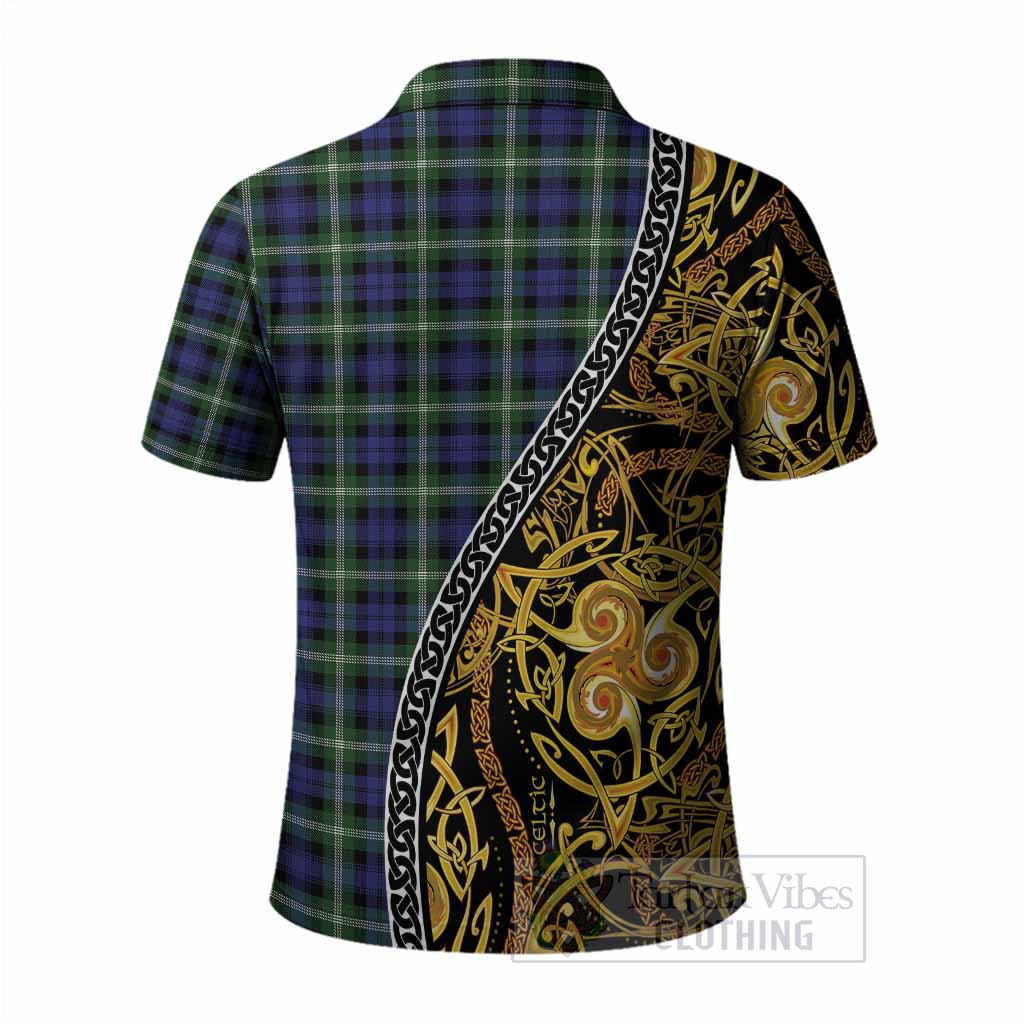 Baillie (Bailey) Tartan Crest Polo Shirt Celtic Knot and Triple Trickle Spiral Symbols