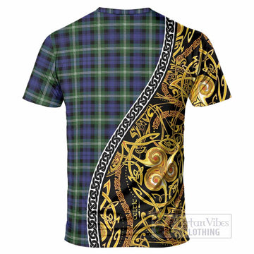 Baillie (Bailey) Tartan Crest T-Shirt Celtic Knot and Triple Trickle Spiral Symbols
