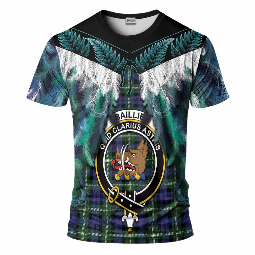 Baillie (Bailey) Tartan Crest T-Shirt New Zealand Maori Korowai Cloak