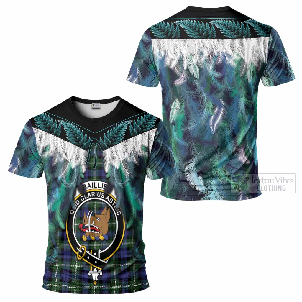 Baillie (Bailey) Tartan Crest T-Shirt New Zealand Maori Korowai Cloak