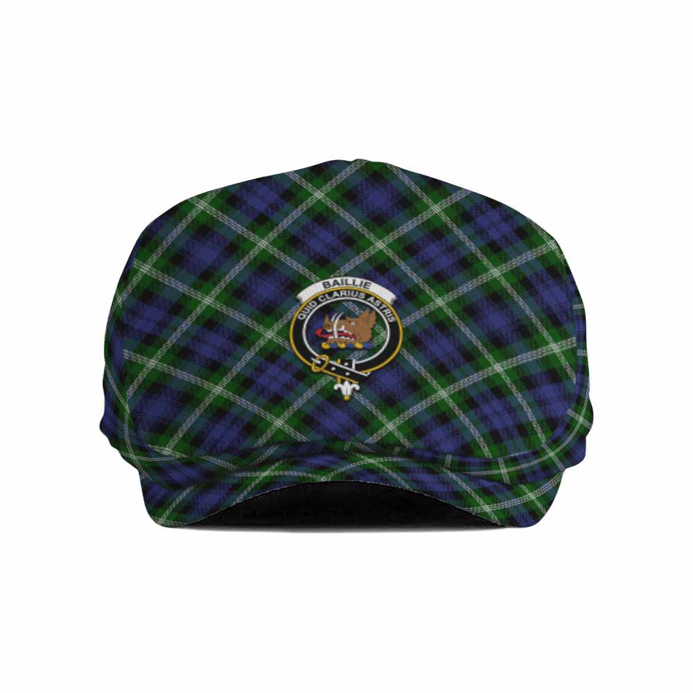 Baillie (Bailey) Tartan Flat Cap, Jeff Cap Cross Style with Family Crest - Tartan Vibes Clothing