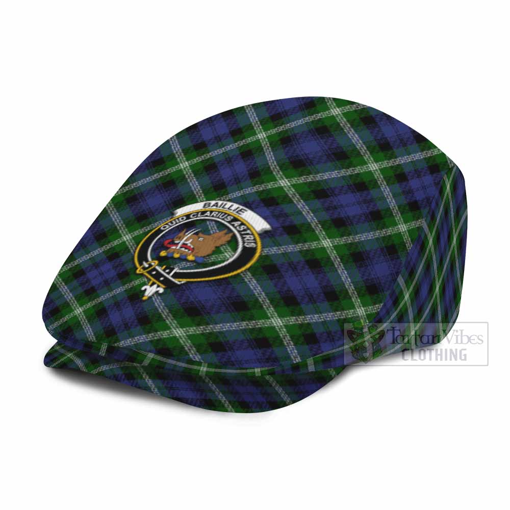 Baillie (Bailey) Tartan Flat Cap, Jeff Cap Cross Style with Family Crest - Tartan Vibes Clothing