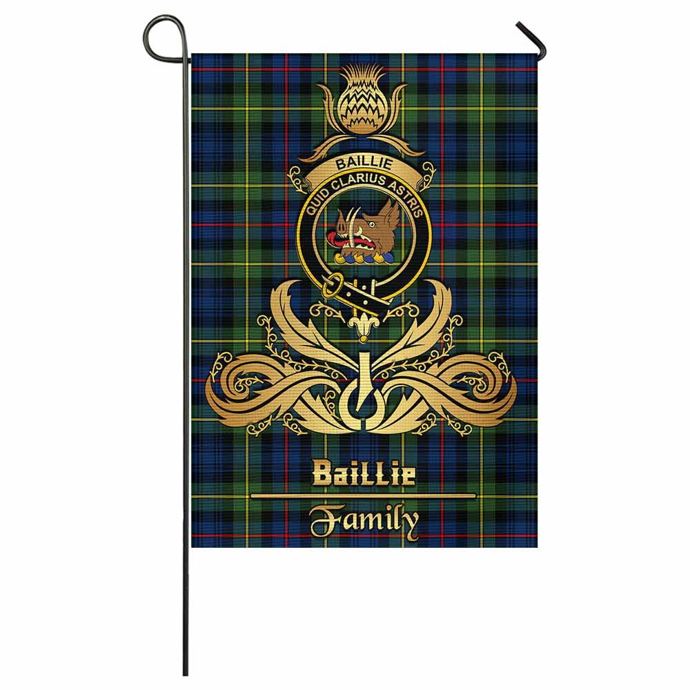 Baillie (Bailey) Tartan Garden Flag with Highland Thistle Cherish Family Crest Style - Tartan Vibes Clothing