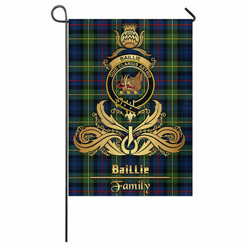 Baillie (Bailey) Tartan Garden Flag with Highland Thistle Cherish Family Crest Style