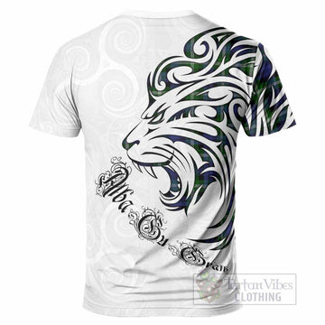 Baillie (Bailey) Tartan Lion Roar T-Shirt Alba Gu Brath with Celtic Motifs