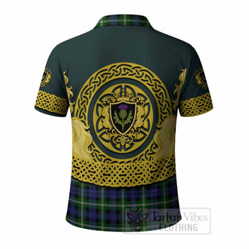Baillie (Bailey) Tartan Polo Shirt Unicorn Celtic Knot And Thistle Emblem