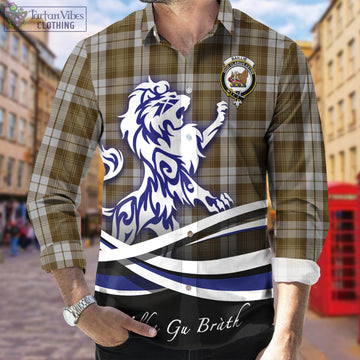 Baillie Dress Tartan Long Sleeve Button Up Shirt with Alba Gu Brath Regal Lion Emblem