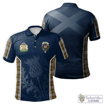 Baillie Dress Tartan Men's Polo Shirt with Family Crest and Scottish Thistle Vibes Sport Style