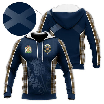 Baillie Dress Tartan Knitted Hoodie with Family Crest and Scottish Thistle Vibes Sport Style