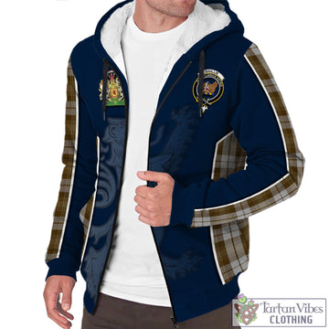 Baillie Dress Tartan Sherpa Hoodie with Family Crest and Lion Rampant Vibes Sport Style