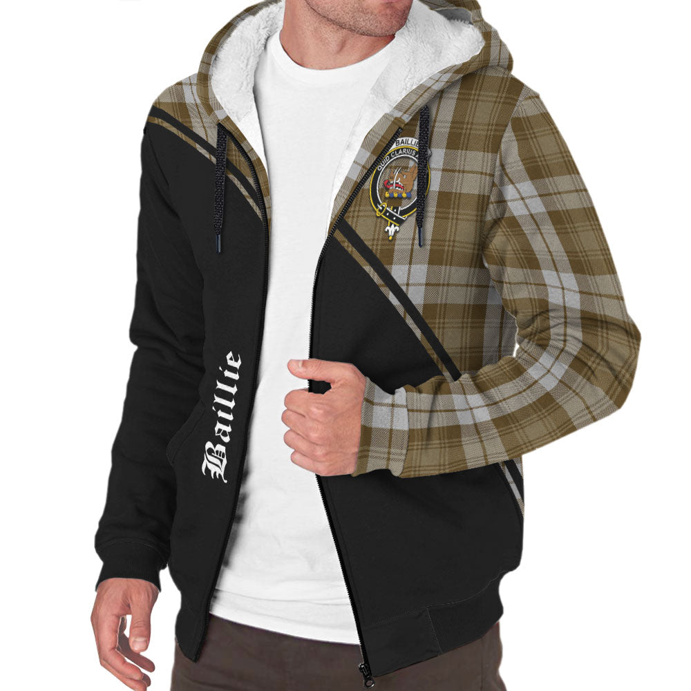 Baillie Dress Tartan Sherpa Hoodie with Family Crest Curve Style Unisex - Tartanvibesclothing