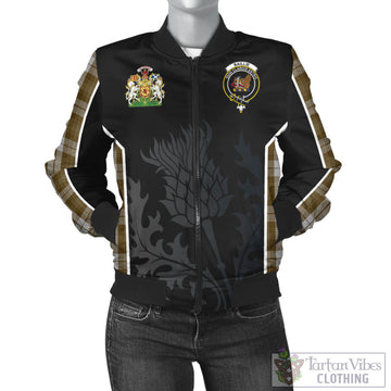 Baillie Dress Tartan Bomber Jacket with Family Crest and Scottish Thistle Vibes Sport Style