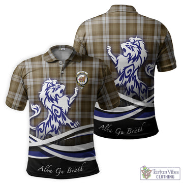 Baillie Dress Tartan Polo Shirt with Alba Gu Brath Regal Lion Emblem
