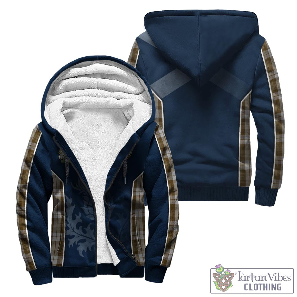 Tartan Vibes Clothing Baillie Dress Tartan Sherpa Hoodie with Family Crest and Scottish Thistle Vibes Sport Style
