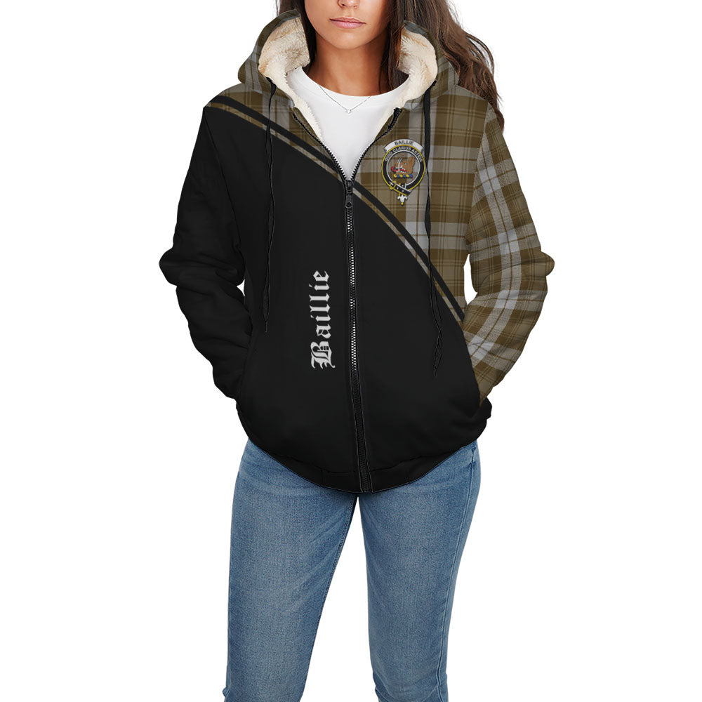 Baillie Dress Tartan Sherpa Hoodie with Family Crest Curve Style - Tartanvibesclothing