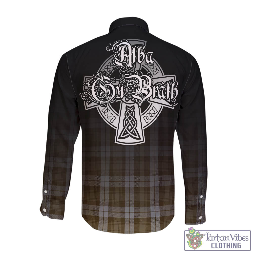 Tartan Vibes Clothing Baillie Dress Tartan Long Sleeve Button Up Featuring Alba Gu Brath Family Crest Celtic Inspired